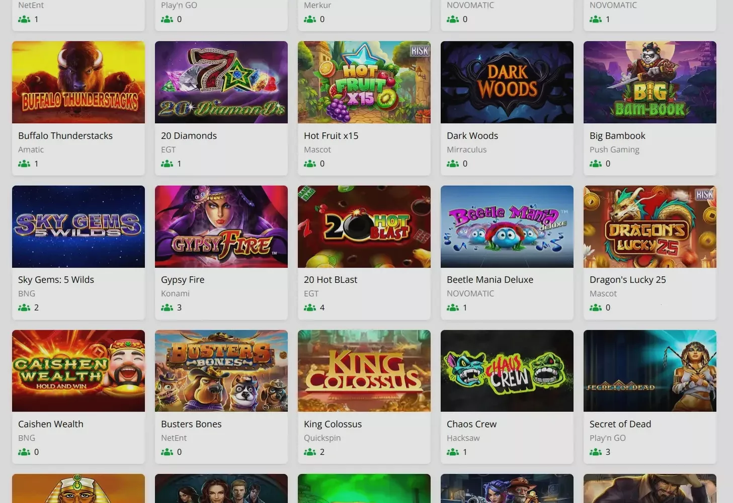Игровой интерфейс Ярд casino на экране смартфона